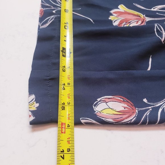 June and Hudson wide leg pant suit size 1X cropped floral hunter green pink - Picture 11 of 15